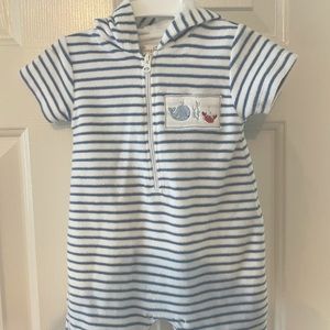 Kissy Kissy Terry Cloth Stripe Romper